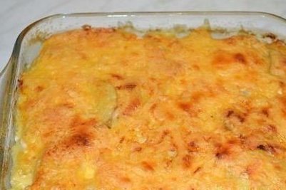 Картофельная запеканка со скумбрией
